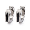 304 Stainless Steel with Enamel Hoop Earrings EJEW-M001-21A-P-6