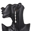 Moon & Star 304 Stainless Steel Cultured Freshwater Pearl Dangle Stud Earrings EJEW-TA00769-2
