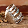 Alloy with Synthetic Turquoise Finger Rings FS-WG0500F-02-2