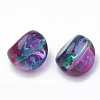 Two Tone Transparent Spray Painted Acrylic Beads X-ACRP-T005-35-2