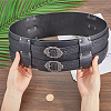 PU Leather Trinity Knot Wide Waist Belt with Alloy Buckles AJEW-WH20009-12AS-3