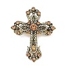 Cross Alloy Rhinestone Brooches JEWB-Q006-02A-2