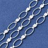 Handmade Brass Pave Clear Cubic Zirconia Oval Link Chains CHC-G027-02S-1