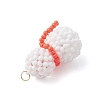 Glass Seed Beaded Snowman Pendants PALLOY-MZ01007-05-4