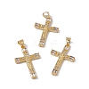 Brass Micro Pave Clear Cubic Zirconia Pendants KK-G439-32G-3