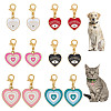 12Pcs 6 Styles Heart Alloy Enamel Pendant Decorations HJEW-DR00135-1