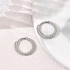 Twist Textured 304 Stainless Steel Huggie Hoop Earrings SA-CBA46AF-27P-02-2