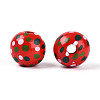 Spray Painted Schima Wood Beads WOOD-T032-36F-2