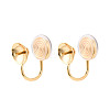 Brass Micro Pave Cubic Zirconia Clip-on Earring Findings KK-N261-122A-G-1