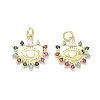 Brass Micro Pave Colorful Cubic Zirconia Pendants KK-K428-07G-1