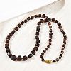 Natural Amber Beaded Necklaces NJEW-L466-02-1