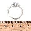 Brass Micro Pave Cubic Zirconia Cuff Open Rings CU-CBA5C10-09P-5