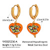Stainless Steel Ceramic Heart Hoop Earrings BK7637-1-1