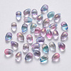 Transparent Spray Painted Glass Charms LS-GLAA-R211-03-E02-1