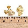Brass ABS Plastic Pearl Heart Stud Earrings EJEW-L275-14G-02-5