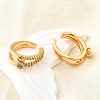 Brass Micro Pave Clear Cubic Zirconia Cuff Earrings EJEW-F370-30G-6