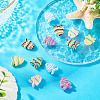 12Pcs 6 Colors Painted Glass Beads LAMP-TA0002-38-5