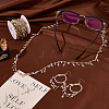 4M Flat Round with Cross Charm Brass Rhinestone Chains DIY-PH0030-93LG-4