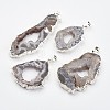 Natural Geode Agate Pendants G-G950-02P-1