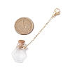 Empty Glass Wishing Bottle Pendant Decorations HJEW-JM02662-4