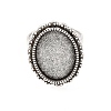 Vintage Adjustable Iron Finger Ring Components Alloy Cabochon Bezel Settings PALLOY-Q300-25AS-NR-3