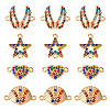 20Pcs 4 Styles Alloy Colorful Rhinestone Connector Charms FIND-TA0003-33-1