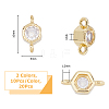20Pcs 2 Colors Rack Plating Brass Pave Clear Cubic Zirconia Connector Charms KK-FI0001-05-2