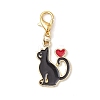 Cat Alloy Enamel Pendant Decorations HJEW-JM02879-4