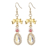 Alloy Glass Earrings EJEW-MZ00313-03-1