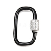 Oval Brass Micro Pave Clear Cubic Zirconia Screw Carabiner Clasps KK-B167-01B-P-2