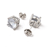 Clear Cubic Zirconia Diamond Stud Earrings EJEW-P221-26P-2