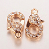 Alloy Glass Rhinestone Lobster Claw Clasps ZIRC-F022-63RG-1