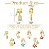 7Pcs 7 Styles Rack Plating Brass Micro Pave Clear Cubic Zirconia Pendants KK-CJ0004-03-2