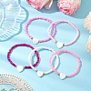 5Pcs 5 Colors Glass Seed Beaded Stretch Bracelet Sets BJEW-MZ00127-1