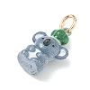 Brass Enamel Pendants KK-CBAE20A-01C-G-2