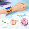 7 Colors Eco-Friendly Korean Waxed Polyester Cord with Natural & Dyed Malaysia Jade Beaded Adjustable Bracelets BJEW-TAC0035-5
