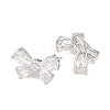SHEGRACE Brass Micro Pave Clear Cubic Zirconia Twister Clasps XGRQ5K835-829P-2