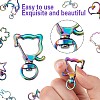 20Pcs 10 Styles Rainbow Color Vacuum Plated Alloy Keychain Clasps JX114A-2