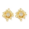 Brass Micro Pave Clear Cubic Zirconia Connector Charms CU-CBA280C-12G-1