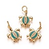 Brass Enamel Pendants ZIRC-I026-03G-2