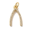 Rack Plating Brass Micro Pave Cubic  Zirconia Pendant KK-U027-14G-1