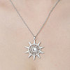 Non-Tarnish 201 Stainless Steel Hollow Sun Pendant Necklace NJEW-OY002-21-1