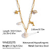Natural Shell Pendant 304 Staniless Steel Paperclip Chain Bib Necklaces for Women KN2653-1-1