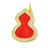 Rack Plating Brass Micro Pave Clear Cubic Zirconia Pendants KK-G501-14G-2