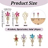 CRASPIRE 24pcs 4 colors Alloy Rhinestones Cabochons MRMJ-CP0001-09-2