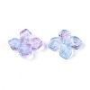 Baking Paint Transparent Glass Bead Caps DGLA-N014-04B-2