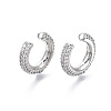 Brass Micro Pave Clear Cubic Zirconia Cuff Earrings EJEW-R114-026P-NF-3