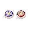 Polymer Clay Beads with CCB Plastic Frame Connector Charms CLAY-T022-35M-04-2