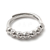 Rack Plating Brass Micro Pave Clear Cubic Zirconia Rings RJEW-E064-13P-2