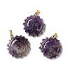 Natural Amethyst Pendants G-E043-01B-01G-1